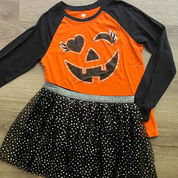10/12 Fall Halloween Long-Sleeve T--Shirt & Tulle Skirt 2-Piece Set - Picture 1 of 5